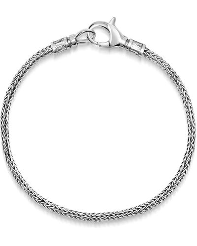 Nialaya Sterling Woven Rope Chain Bracelet - Metallic