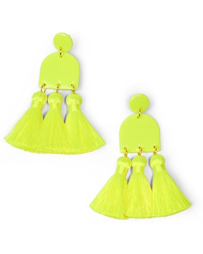 By Chavelli Dancing Domes Tassels In Neon Yellow