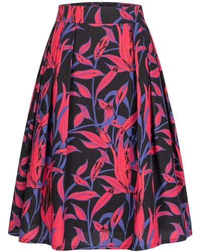 Marianna Déri A-line Skirt With Leaves Print - Red