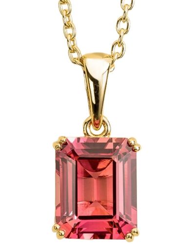 Juvetti Thamani Pendant Necklace In Padparadscha Sapphire Set In Gold - Red