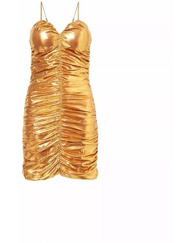 Amy Lynn Yaya Ruched Mini Dress - Metallic