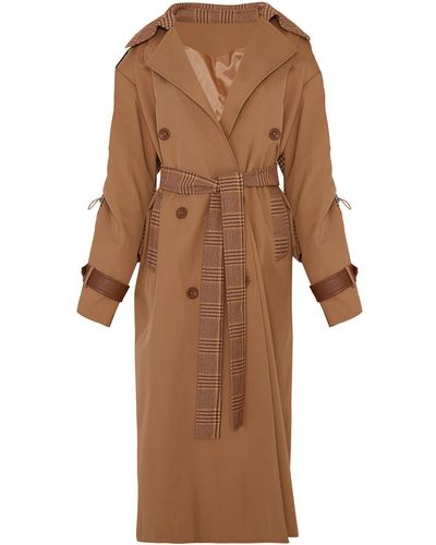 Nocturne Double-breasted Trench Coat - Brown