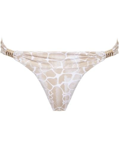 Sophia Alexia Neutrals Sand Pebbles Fiji Fold Bikini Bottom - White