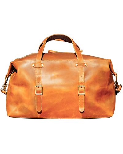 Touri Large Genuine Leather Holdall - Orange
