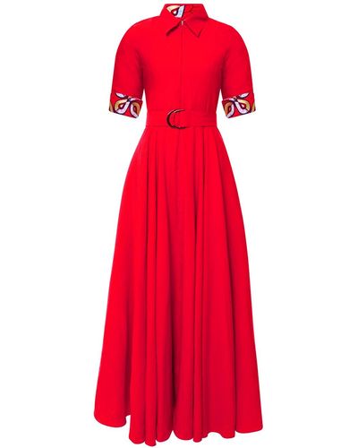 Winifred Mills Winnie Maxi Linen Dress - Red