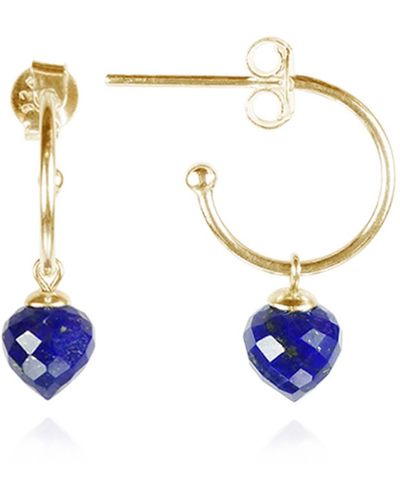 MOUNIR LONDON Small Lapis Lazuli Hoop Earrings - Blue