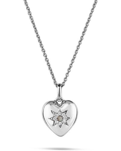 Zohreh V. Jewellery Limited Edition Labradorite & White Sapphire Heart Pendant Sterling - Metallic