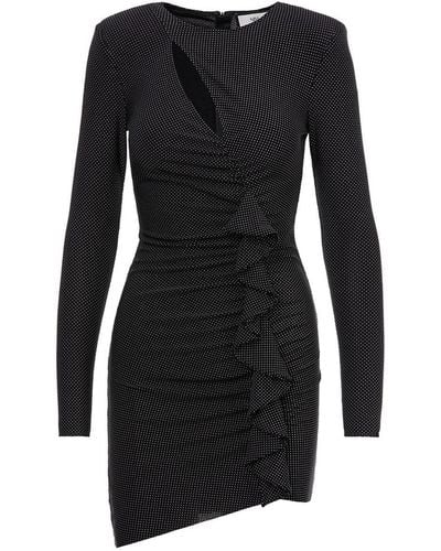 Nissa Shoulder Pads Mini Dress - Black