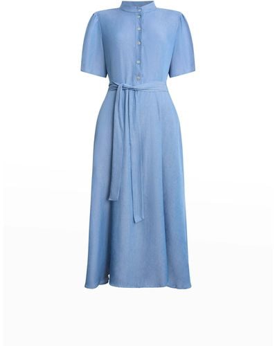 James Lakeland Short Sleeve Day Dress - Blue