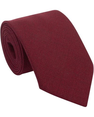LE COLONEL Cabernet Italian Wool Tie - Red