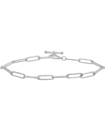 Miki & Jane Paperclip Chain Bracelet With toggle Closure - Metallic