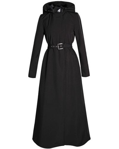 RainSisters Long Waterproof Coat In A-line Cut: Classic - Black