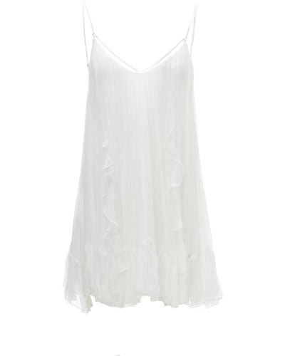 Nissa Backless Silk Mini Dress - White