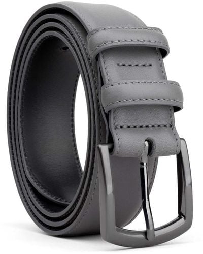 Dalgado Classic Leather Belt Dark Tommaso - Grey