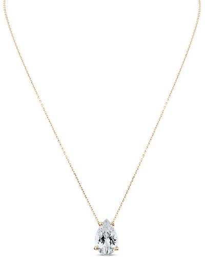 SALLY SKOUFIS Droplet Necklace Grande With Made White Diamond In Gold - Metallic