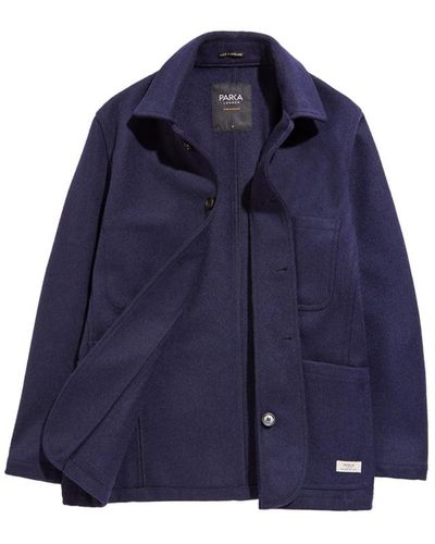 Parka London Utility Wool Chore Jacket - Blue