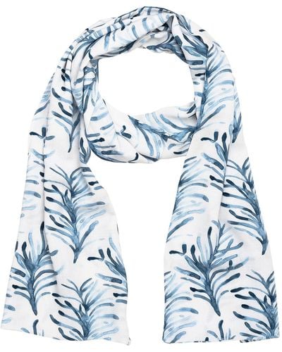 Alie Street London Azra Scarf Blue And White Floral Design