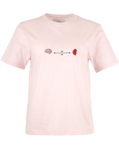 blonde gone rogue Heart Print Organic Cotton T-shirt In Pink