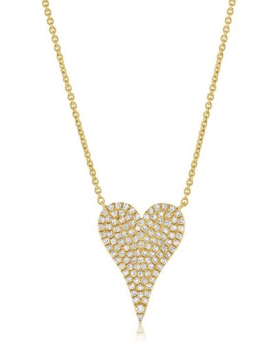 770 Fine Jewelry Heart Diamond Necklace - Metallic