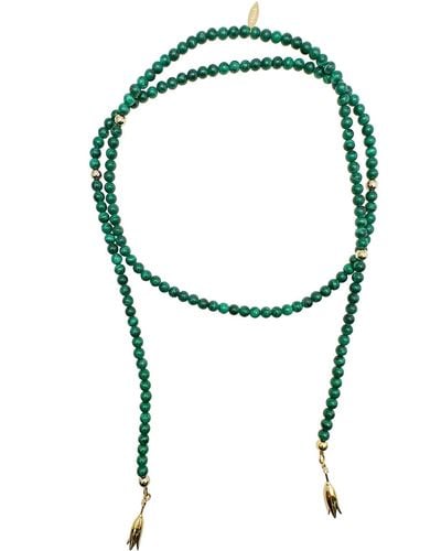 Farra Malachite Open Ended Versatile Necklace - Green