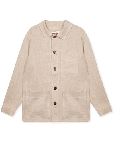 Burrows and Hare Neutrals Linen Jacket - Natural