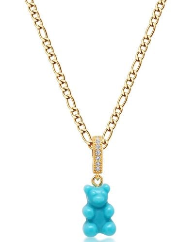 Nialaya Turquoise Gummy Bear Necklace - Metallic