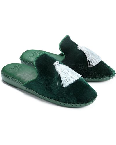 NOT JUST PAJAMA Classic Handmade Slippers - Green