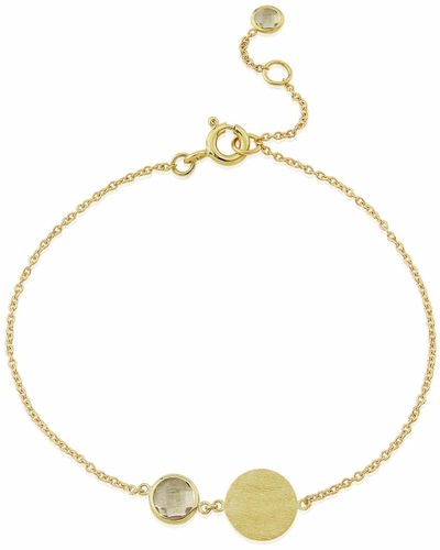 Auree Bali 9ct Gold April Birthstone Bracelet White Topaz - Metallic