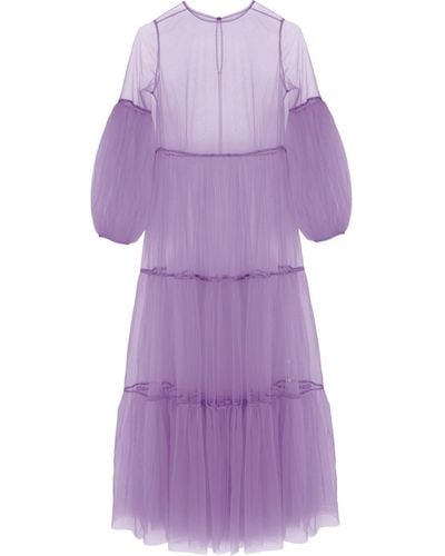 Helene Galwas Alena Maxi Tulle Dress Purple