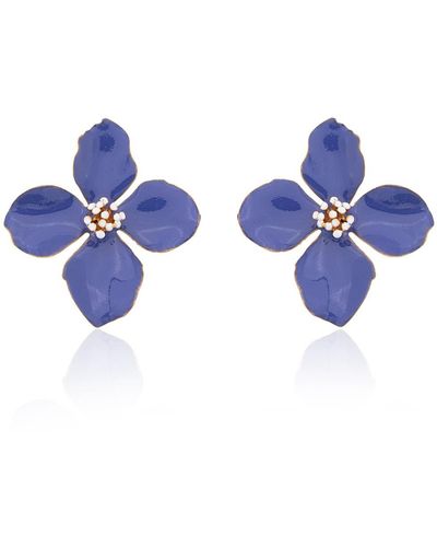 Milou Jewelry Very Peri Clover Flower Earrings - Multicolour