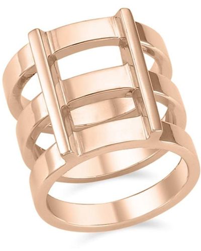 ille lan Rascas R2 Triple Stacked Chunky Moderno Ring In 925 Silver - Metallic