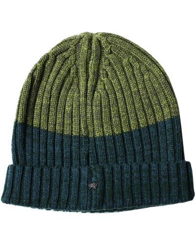 lords of harlech Benny Beanie In Hunter & Olive - Green