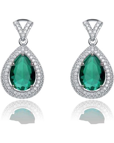 Genevive Jewelry Constance Dauphine Teardrop Earrings - Green