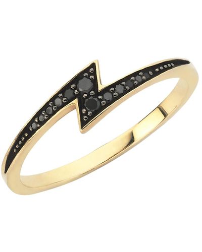 Zoe & Morgan Zap Black Diamond Ring - Metallic