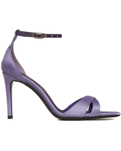 Ginissima Thea Lavender Satin Sandals - Blue