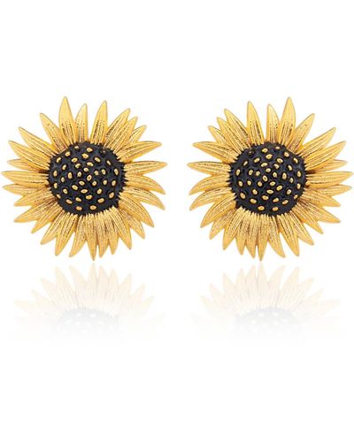 Milou Jewelry Sunflower Earrings - Metallic