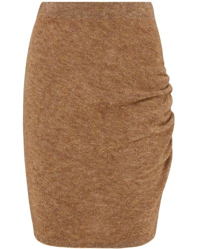 LES FRIDAY Taos Merino Wool Mini Skirt - Brown