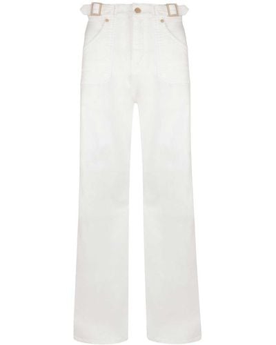 Donna Ida Minnie The High Top Full Length Wide Leg Flared Jeans - White