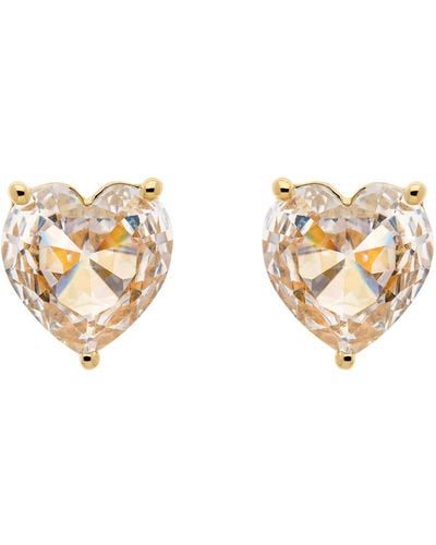Emma Holland Jewellery Crystal Heart Clip Earrings - Metallic