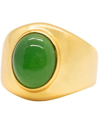 seree Dome Green Chalcedony Signet Ring