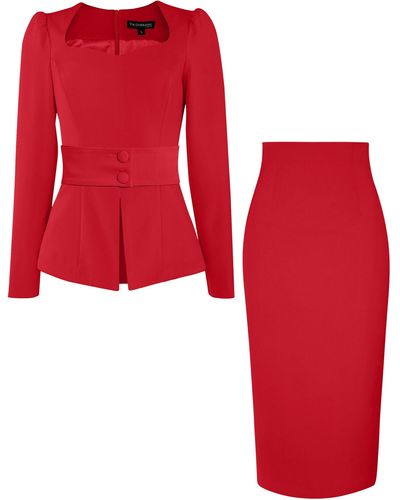 Tia Dorraine Fierce Fitted Two-piece Set - Red