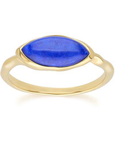 Gemondo Marquise Lapis Lazuli Ring In Gold Plated Sterling Silver - Blue