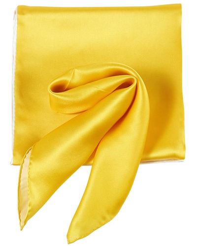 Soft Strokes Silk Pure Silk Scarf Daffodil Solid Color Collection Small - Yellow
