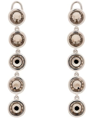Emma Holland Jewellery Platinum & Black Diamond Crystal Clip Earrings - Metallic