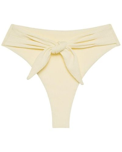 Montce Cream Rib Paula Tie-up Bikini Bottom - Natural