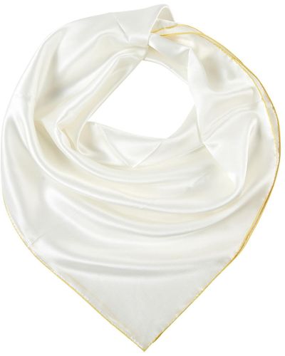 Soft Strokes Silk Pure Silk Scarf Daffodil Solid Colour Collection Ivory Small - White