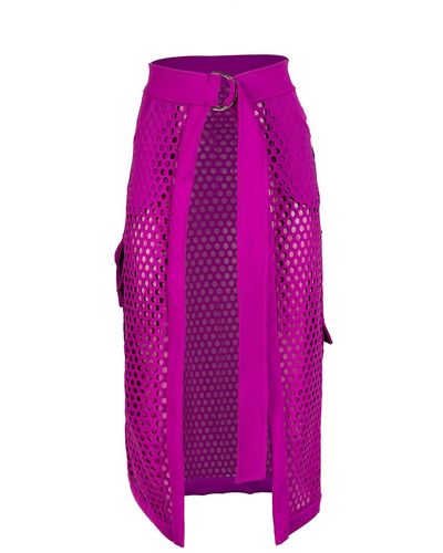 Balletto Athleisure Couture Perforated Accessory Skirt Viola - Pink