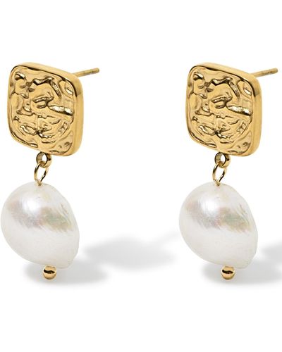 Olivia Le Madame Pearl Earrings - Metallic