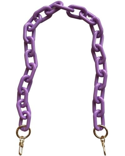 CLOSET REHAB Chain Link Short Acrylic Purse Strap In Lilac - Purple