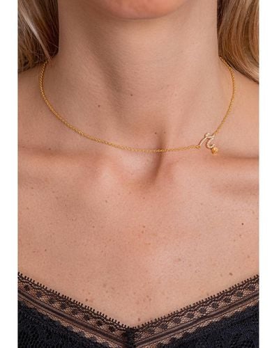 Lavani Jewels Zircon "r" Initial Necklace - Brown